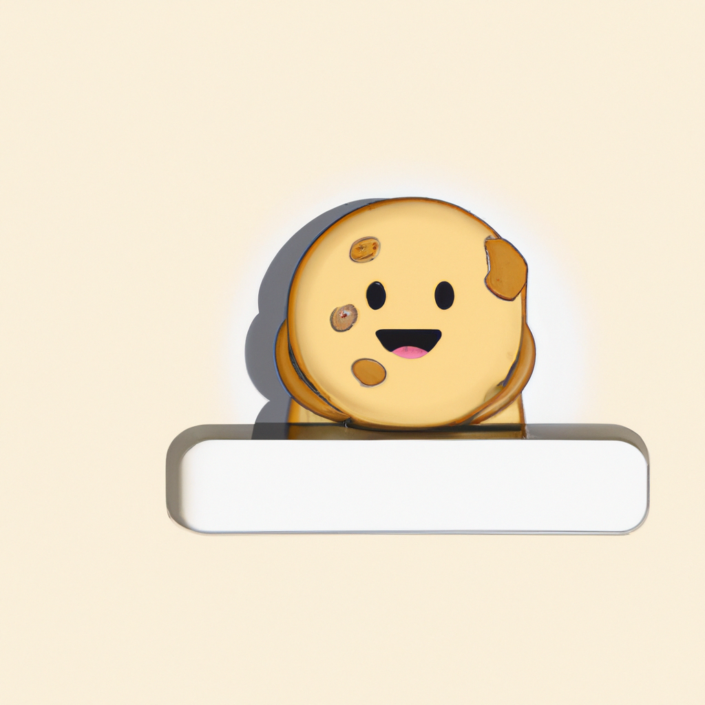 Cookie illustratie — minimalistisch, glimlachende cookie, platte stijl, zachte kleuren