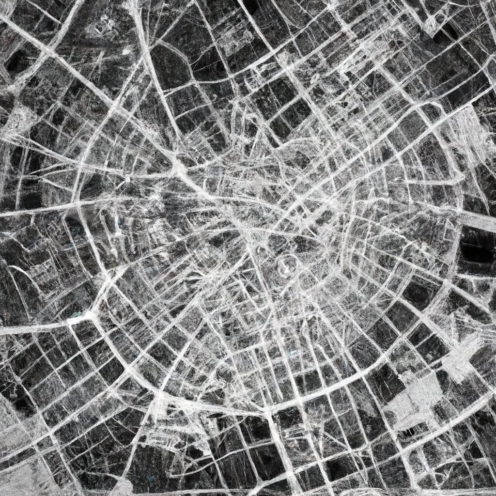 Monochrome kaart van Brussel — Europese Wijk